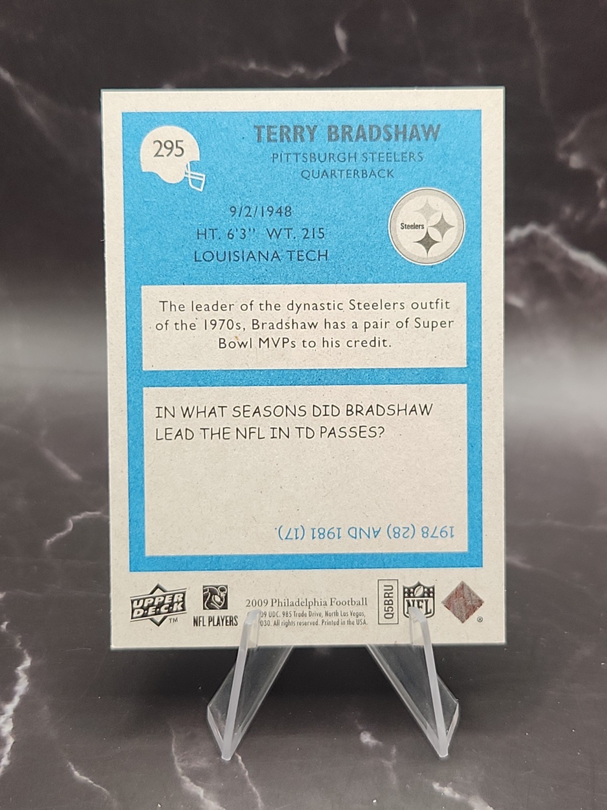 2009 Philadelphia Upper Deck #295 Terry Bradshaw Steelers