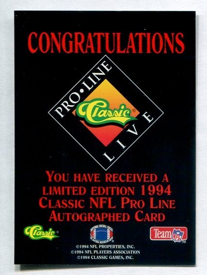 Andre Collins 1994 Pro Line #773/1100 Certified AUTOGRAPH (REDSKINS -PENN STATE)