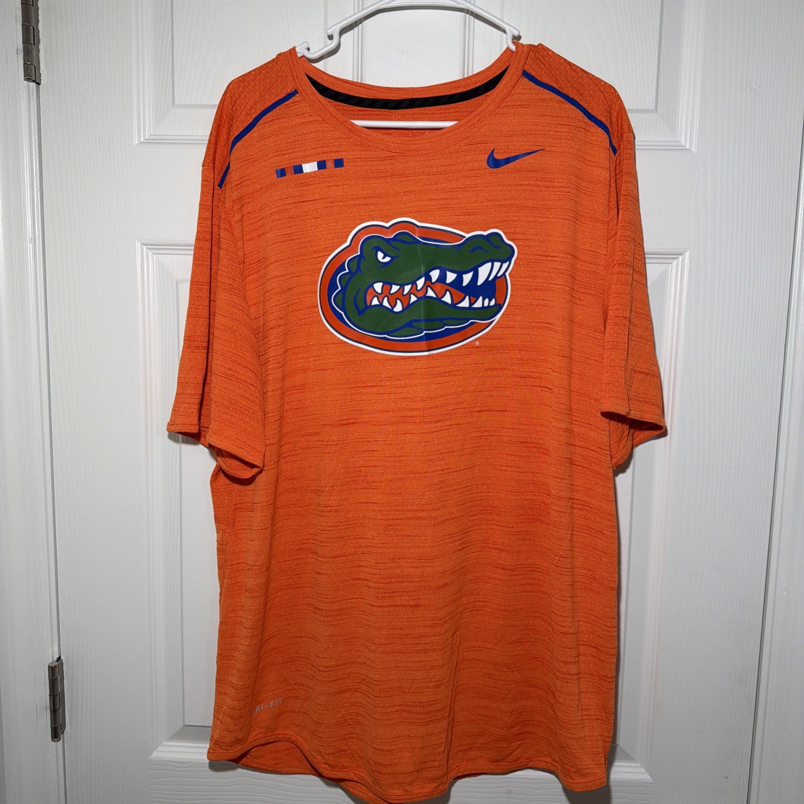Men’s Nike Dri-Fit Florida Gators Orange Polyester Short-Sleeve Logo Shirt XL
