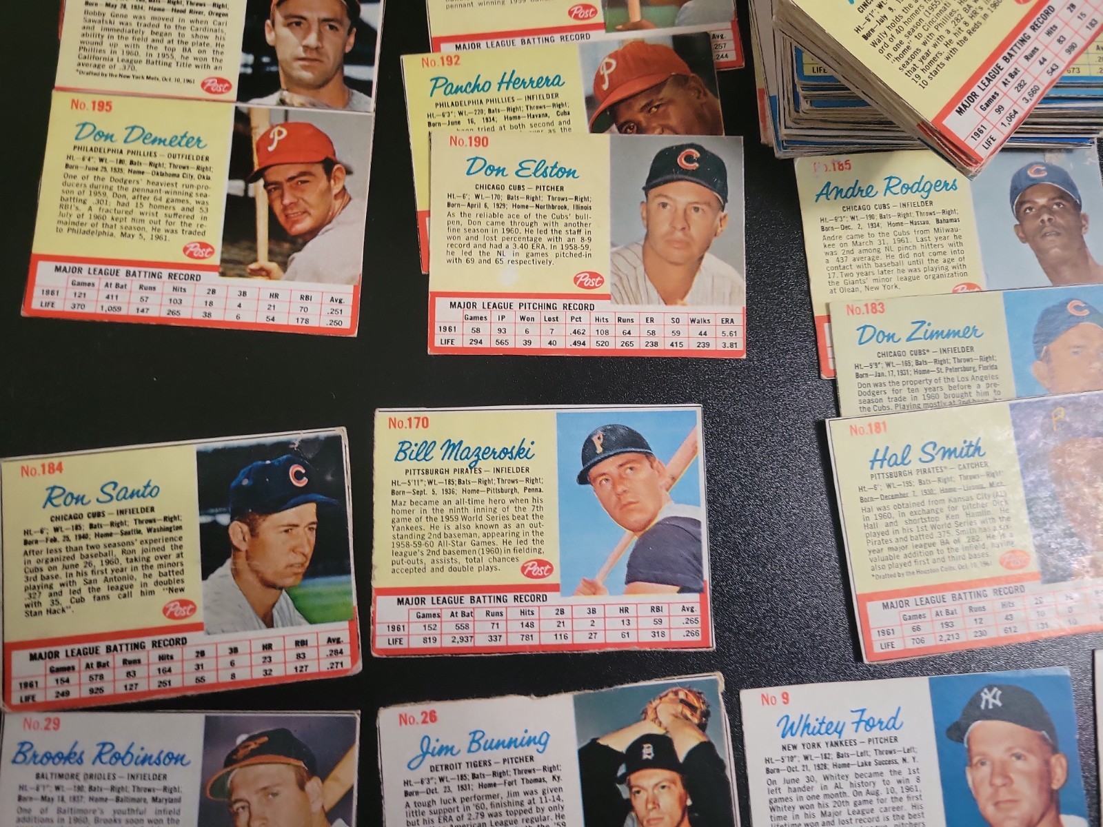 1962 Post Cereal Baseball Lot- 113 Cards -W/ Mantle Aaron Clemente Mays – Loaded