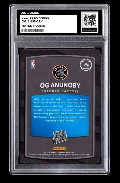 2017-18 OG Anunoby Donruss Panini Rated Rookie Card #178 Gem MINT Graded 10