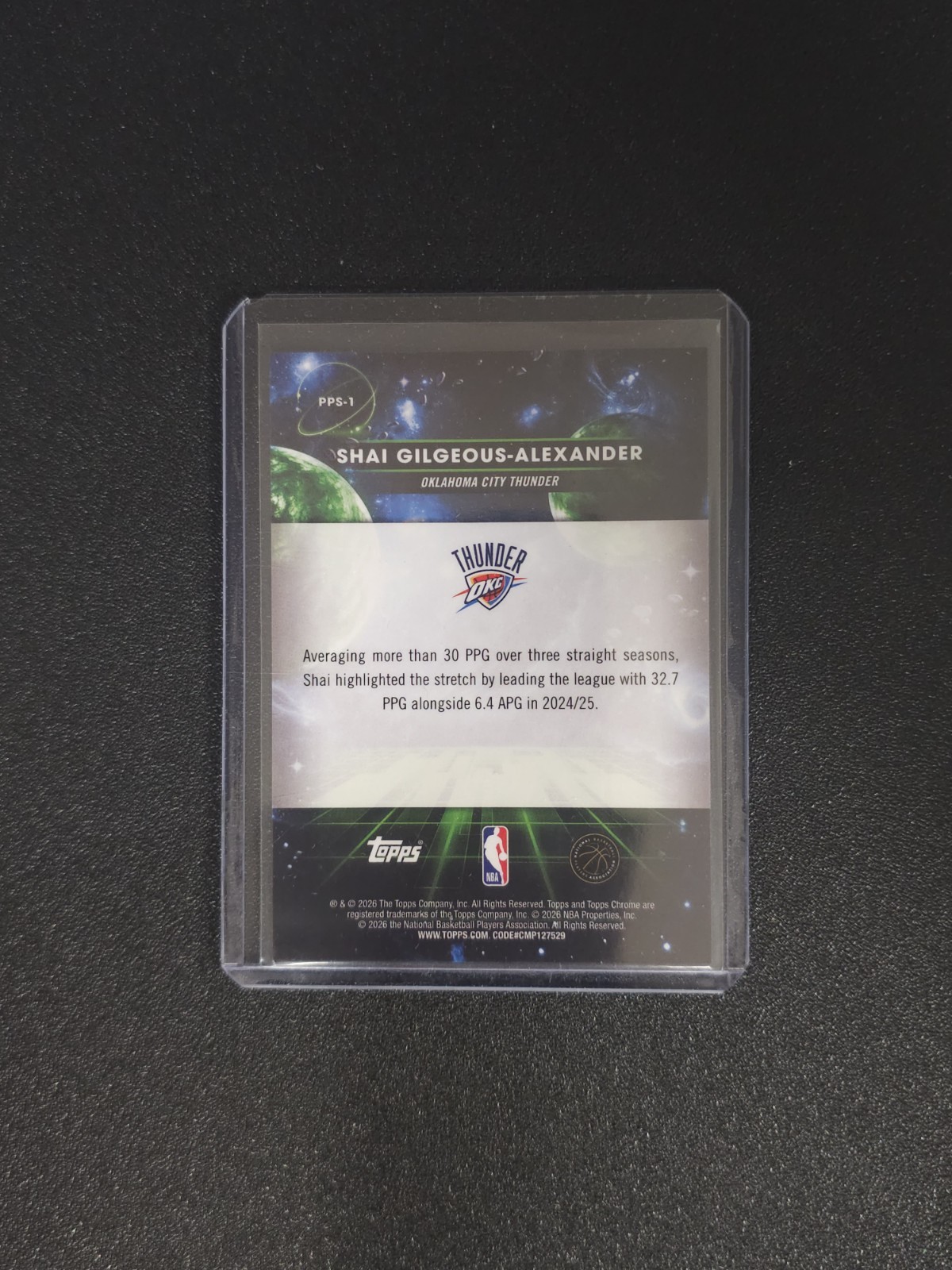 Shai Gilgeous Alexander 2025-26 Topps Cosmic Chrome Sun Refractor Case Hit OKC