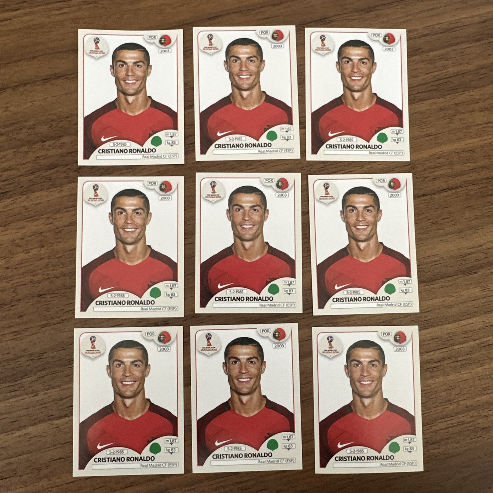 2018 Panini World Cup Russia Sticker Cristiano Ronaldo #130 PINK Back (Lot 9)