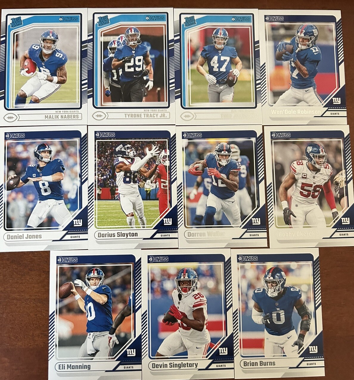 2024 Donruss Football (1-400 Set) New York Giants Team Set (11 Cards)