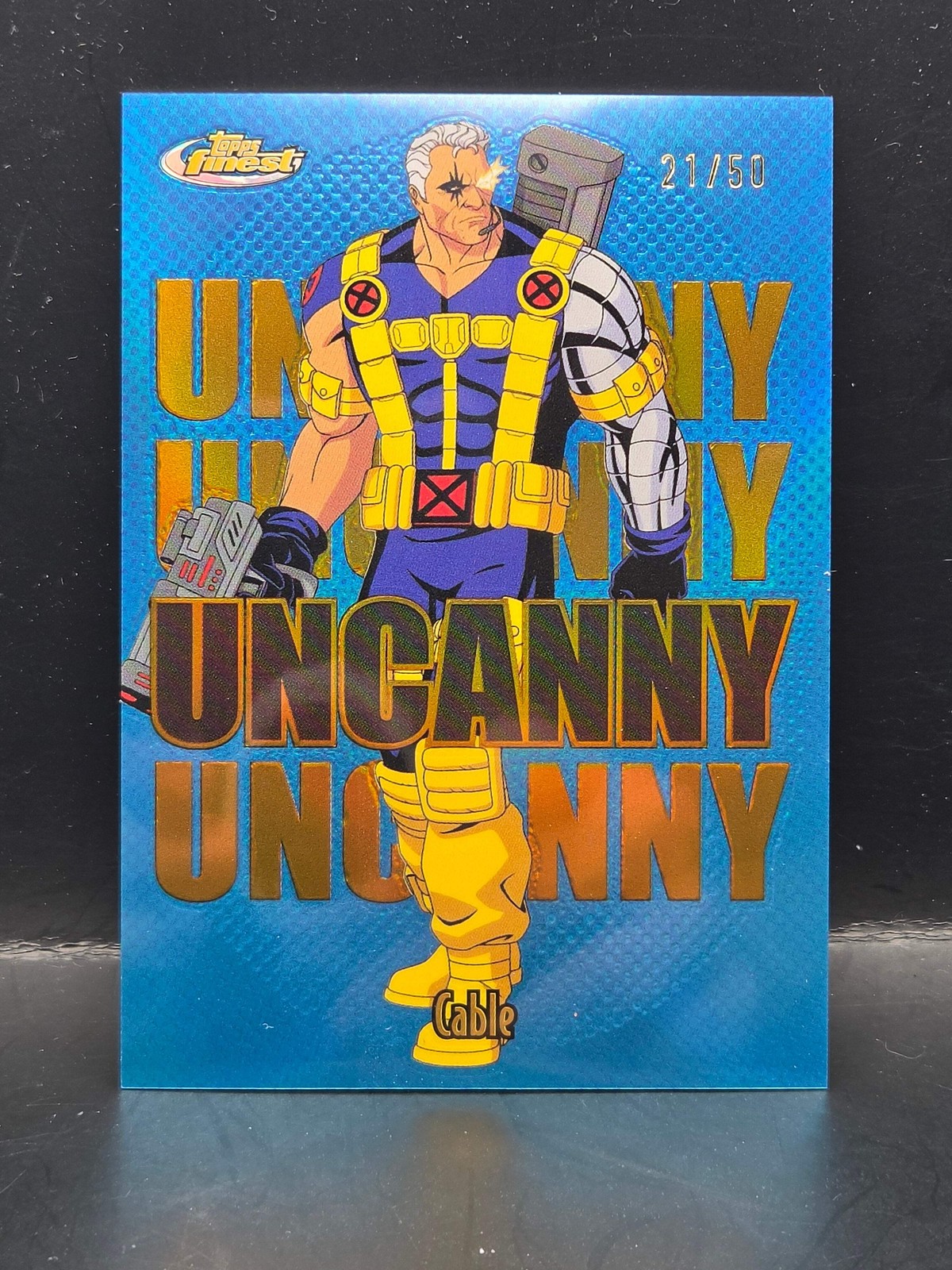 #99 Cable 2025 Topps Finest X-Men ’97 nonsport Gold Refractor