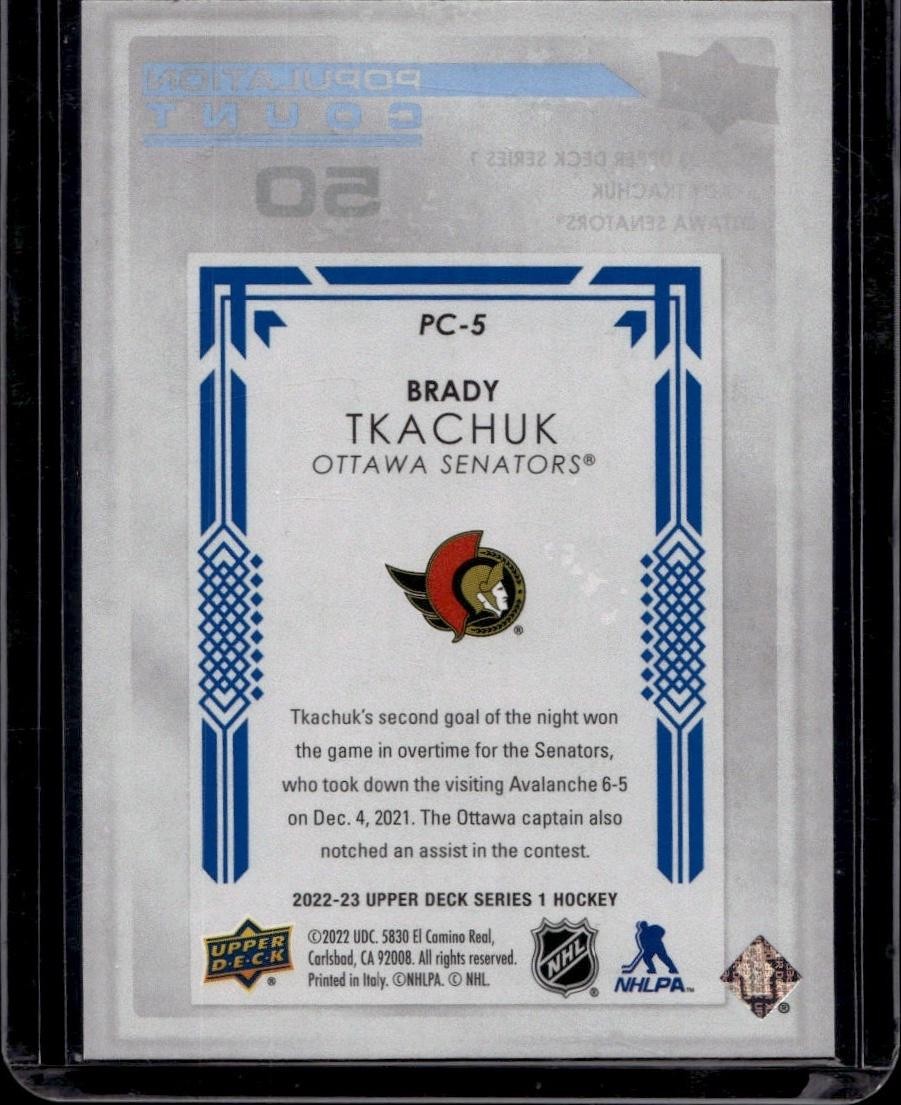 2022-23 Upper Deck #PC-5 Brady Tkachuk Population Count 50