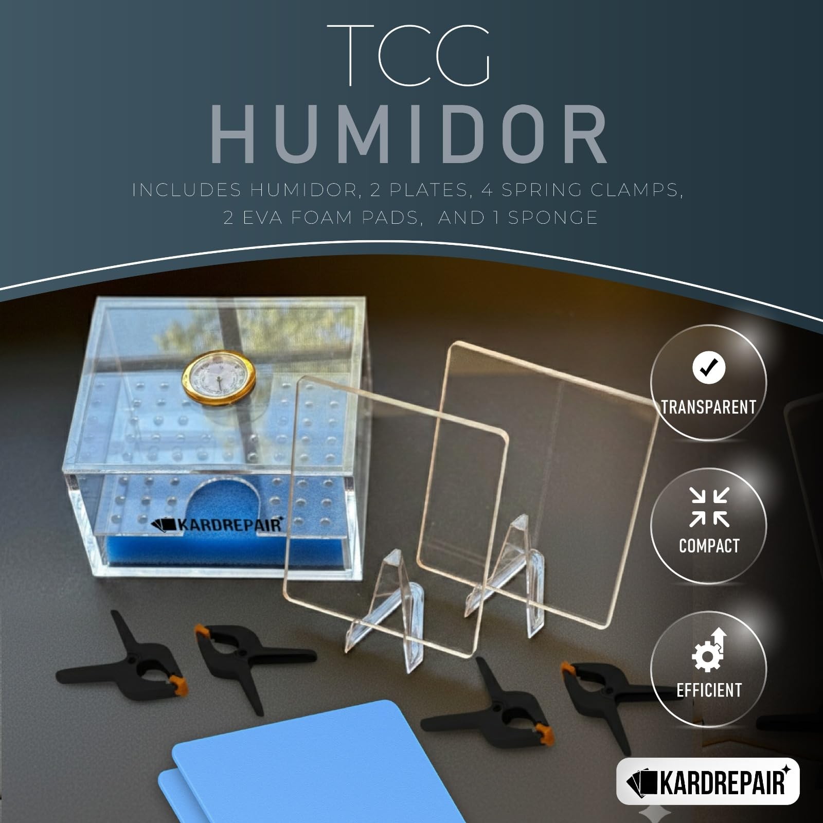 TCG Humidor Repair Kit Includes 2 Acrylic Flattening Plates & 4 Spring Clamp…