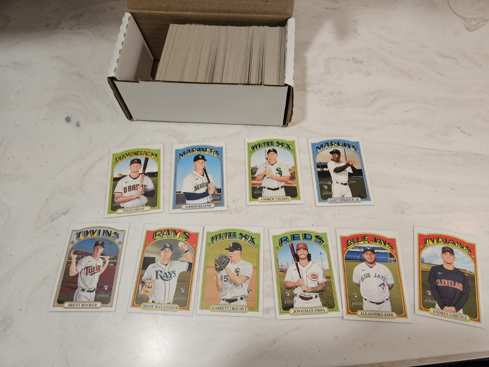 2021 Topps Heritage High Number Set 501-700. Crochet,India,Kirk,Gimenez Rcs SPs