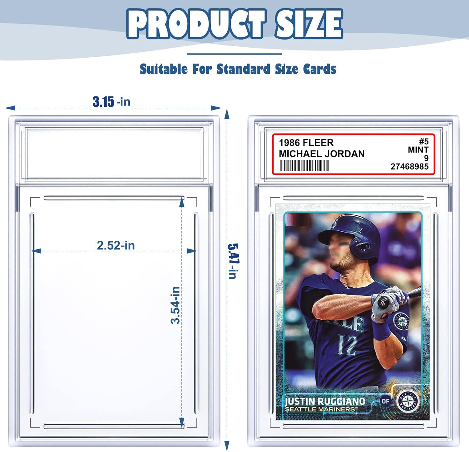 Empty Graded Card Holder PSA Style Slab for Trading Sports Cards Protector Case
