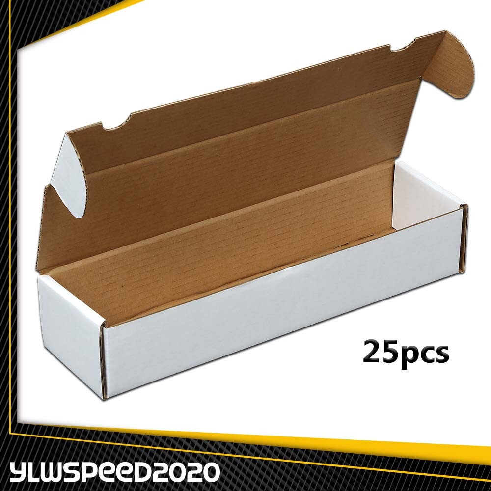 25 Storage Boxes Lot 800 Count Sports Cards Trading Corrugated Max Pro White
