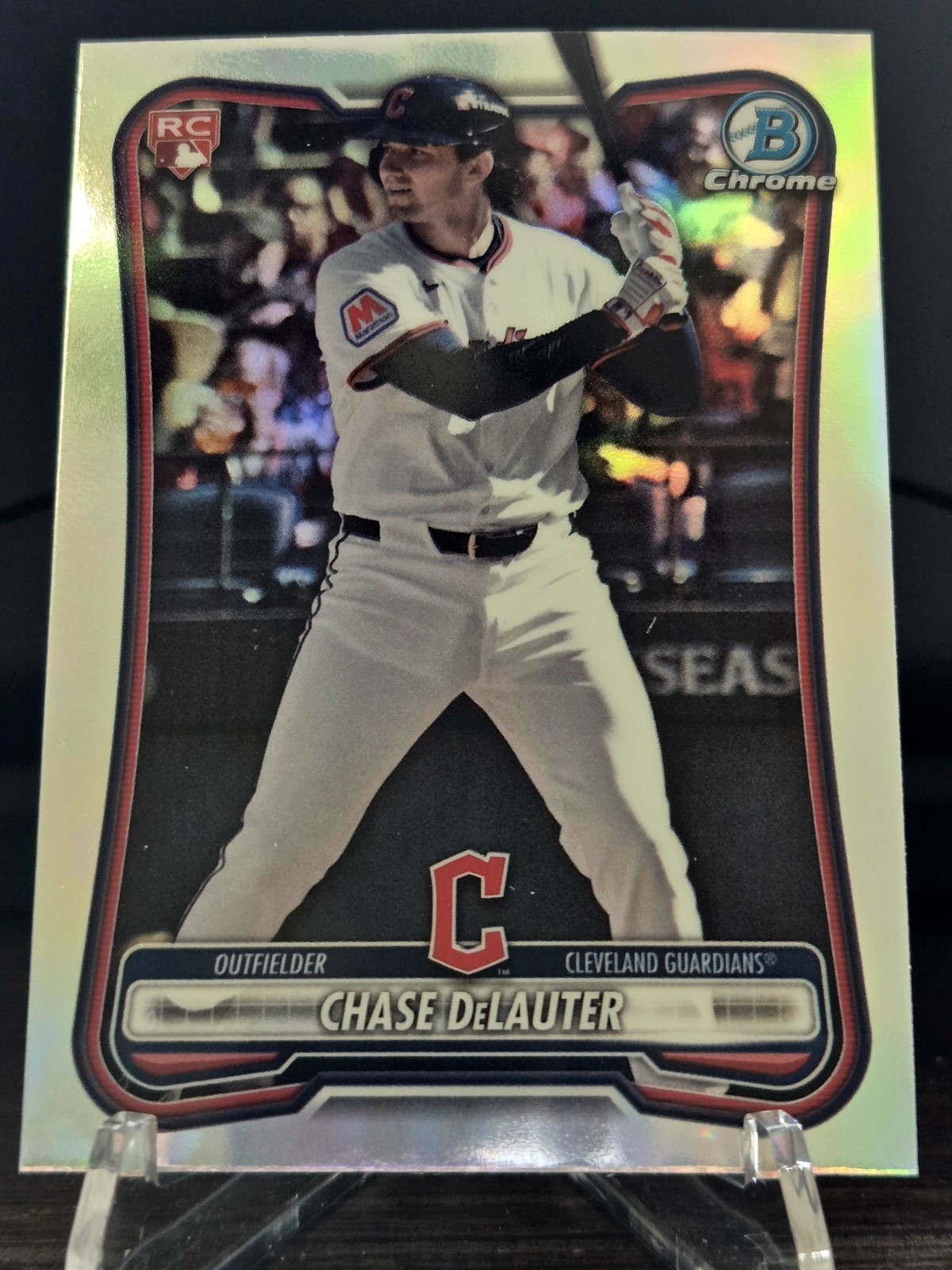 2025 Bowman Chrome Chase DeLauter RC Red Logo Variation