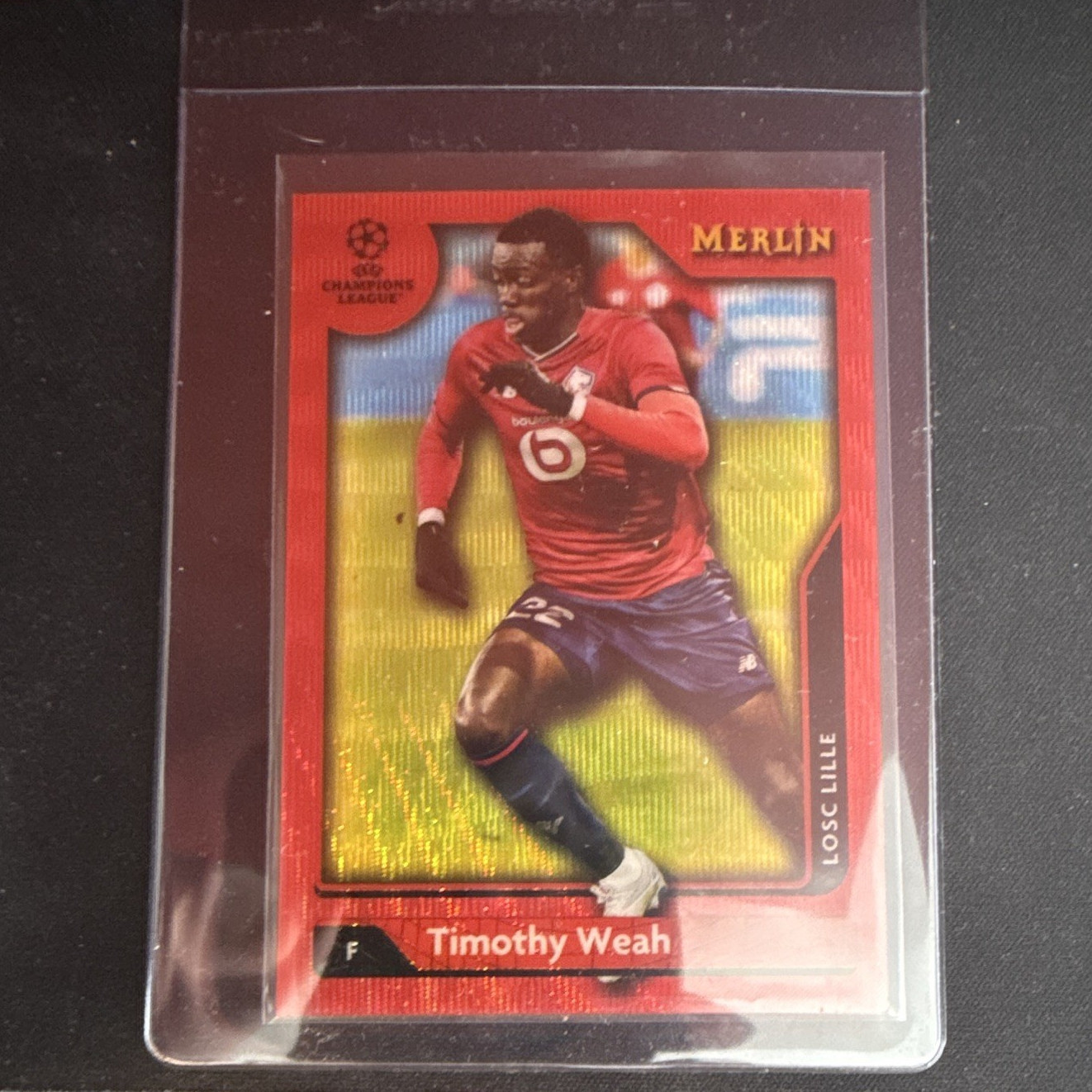 Timothy Weah Topps Merlin /5 #72 LOSC Lille Red 2022