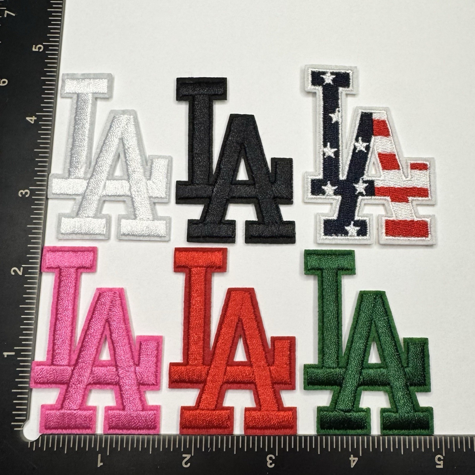 Los Angeles Dodgers L.A. Iron On Patch White Black Red Hat Jersey Patch