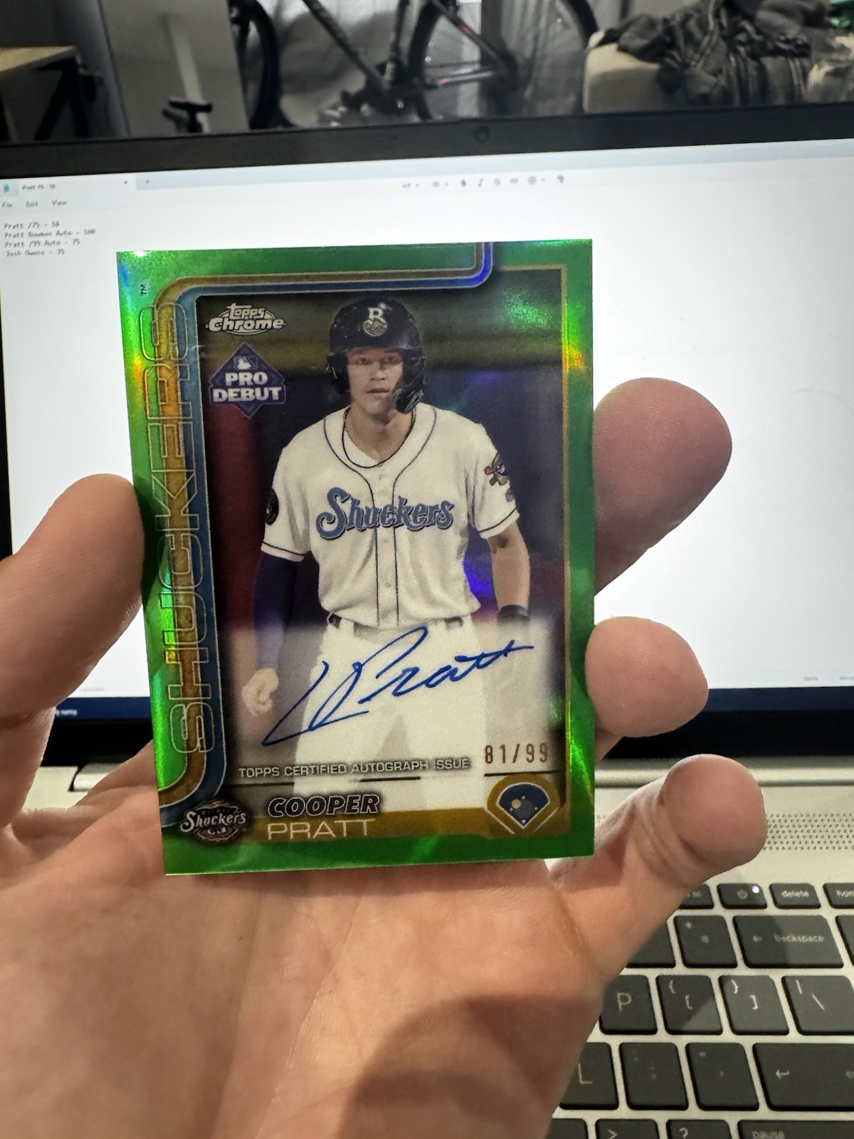 2025 Topps Pro Debut – Chrome Cooper Pratt #PDC-5 Green Refractor Autographs /99