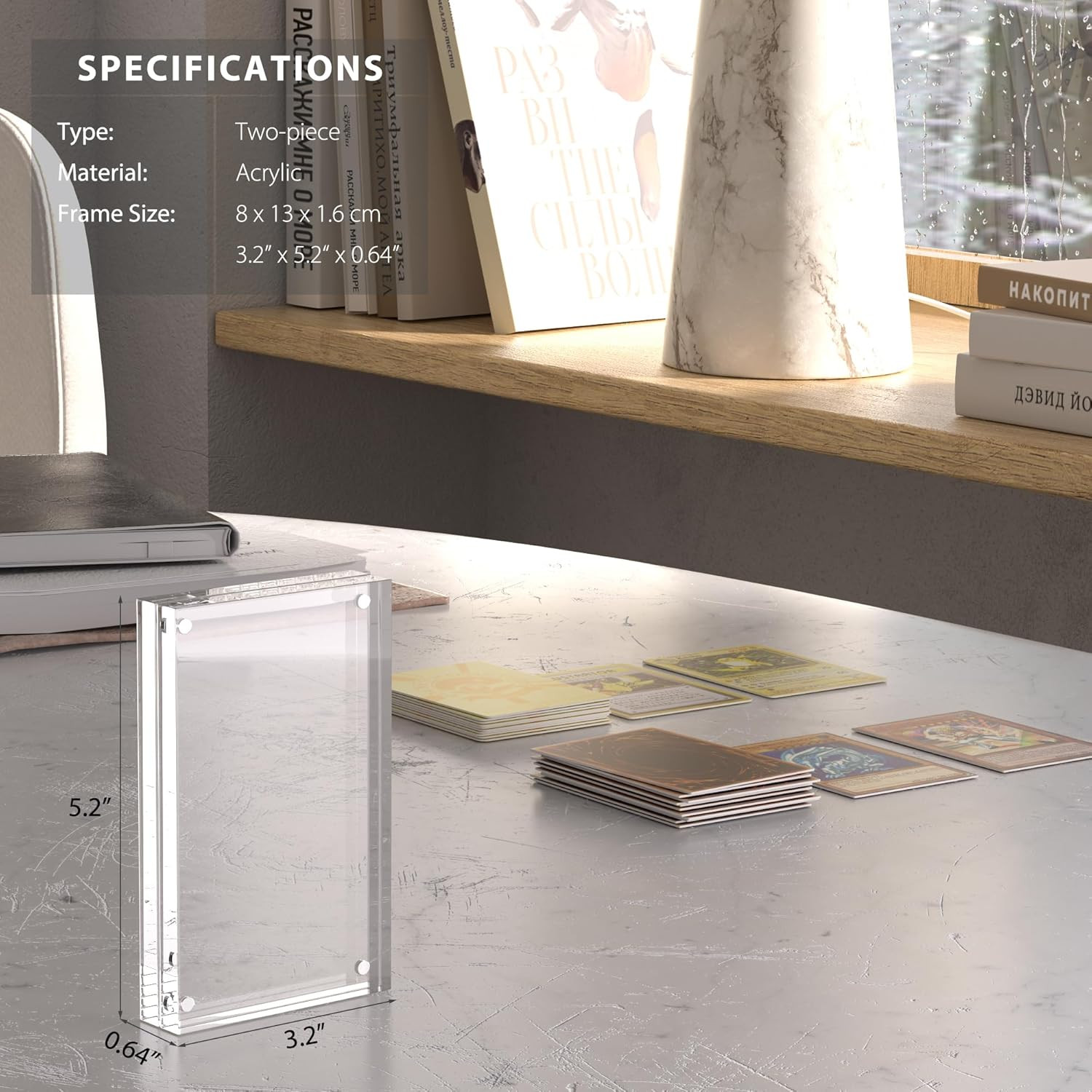 Single Card Display Case, Transparent Card Display Clear Card Stands, 35PT Acryl