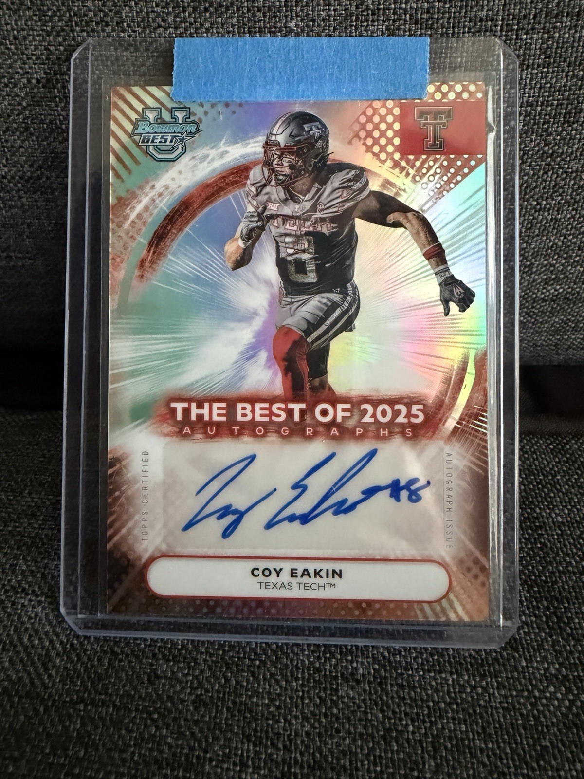 Coy Eakin 2025 Bowman Best U #BOA-CE Refractor Auto Texas Tech Red Raiders