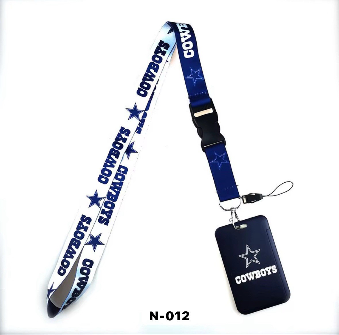 Lanyard Keychain Dallas Cowboys ID Holder Blue White Fast Free USA Shipping