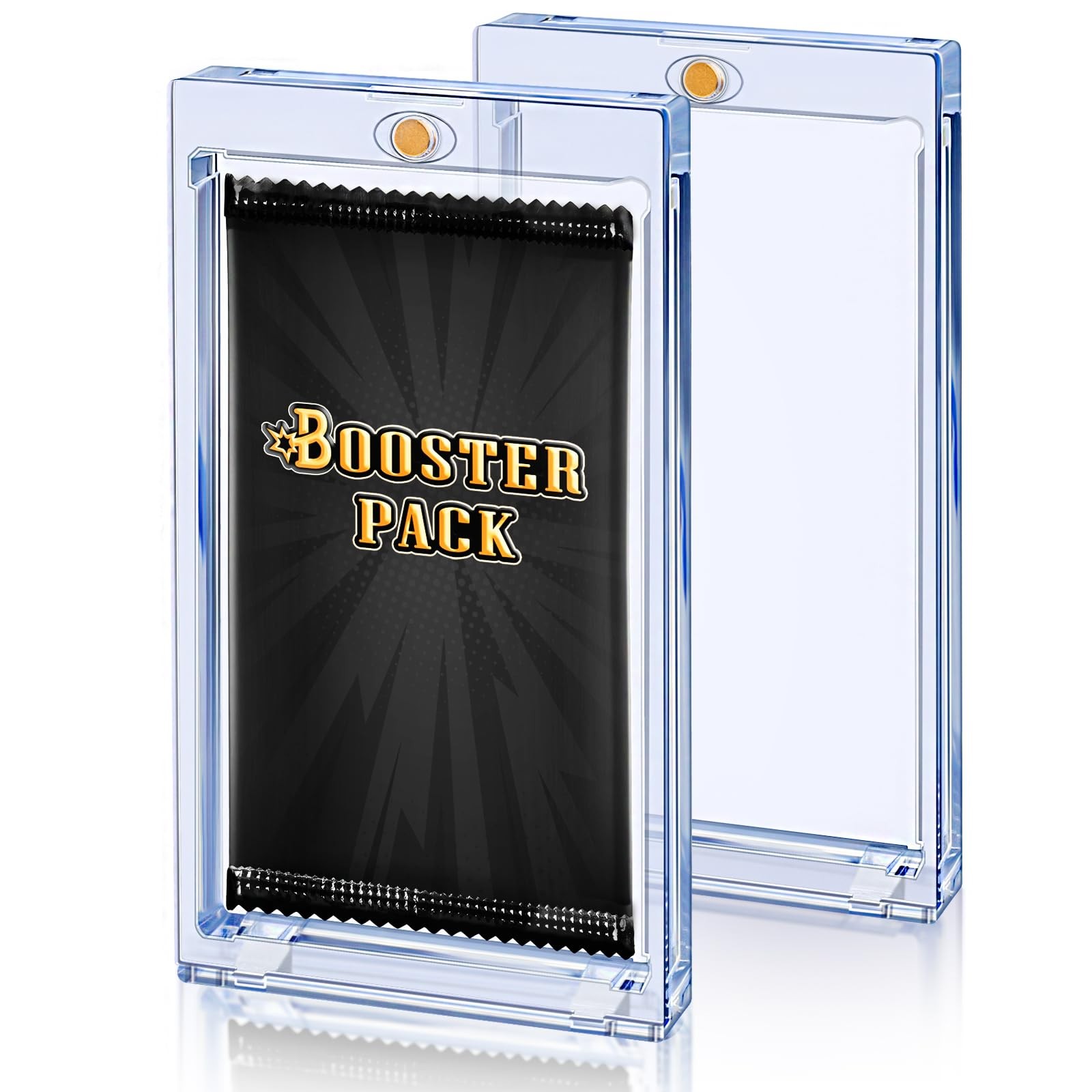 2 Pack Magnetic Booster Pack Holder UV Protection Crystal Clear Display