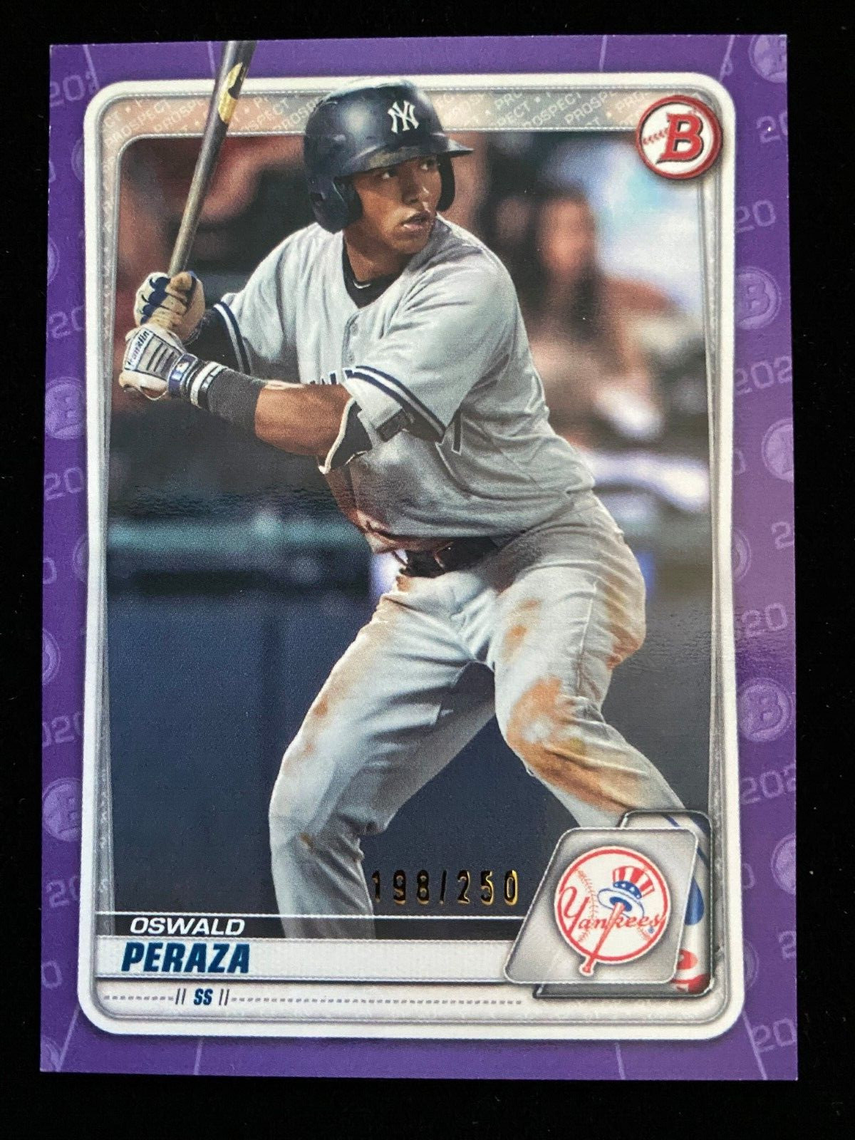 2020 Bowman Draft OSWALD PERAZA 1st Non-Auto Rookie PURPLE #/250 Angels RC SP