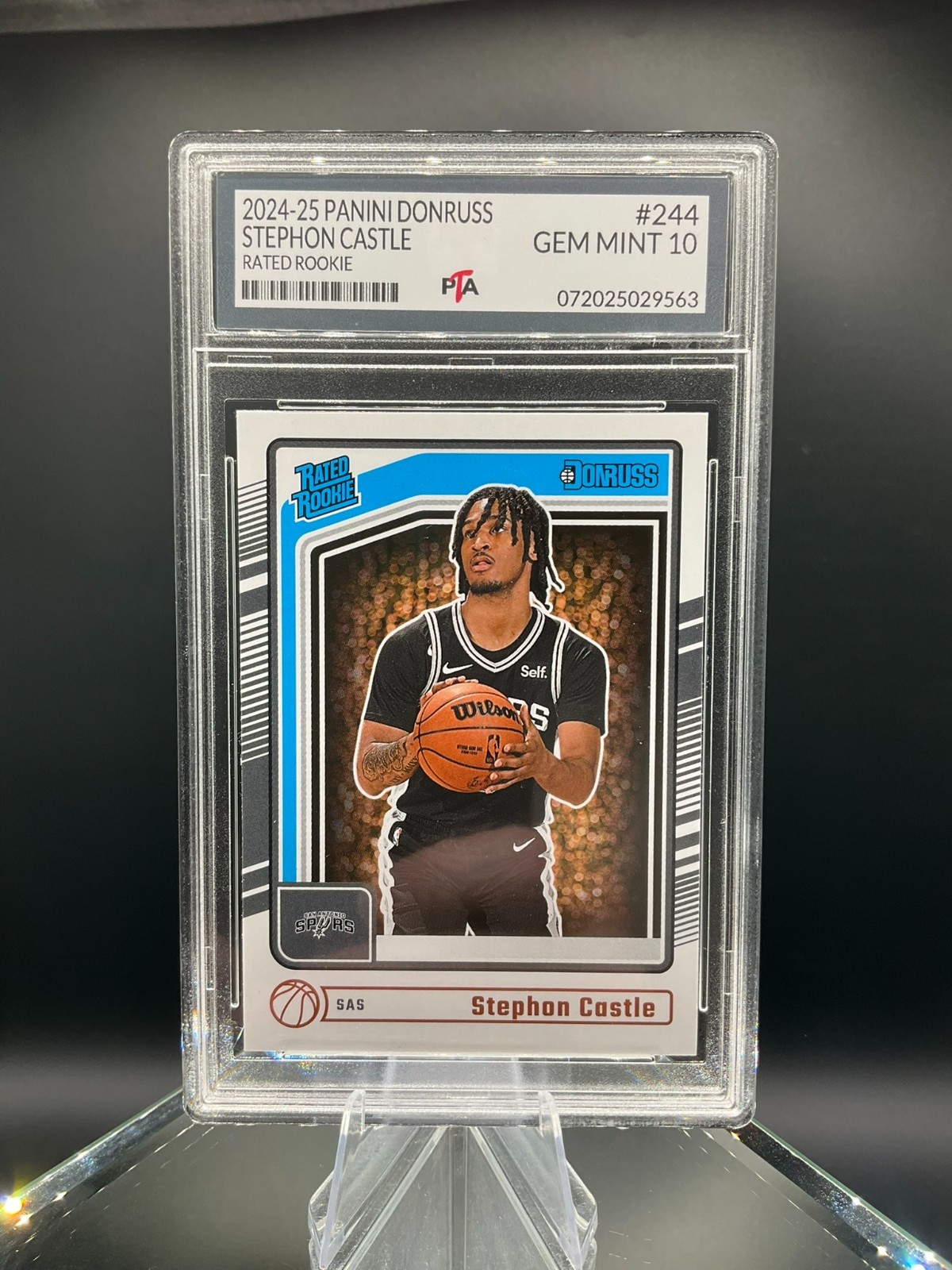 2024-25 Panini Donruss #244 Stephon Castle Rated Rookie Spurs GEM MINT PTA 10🔥