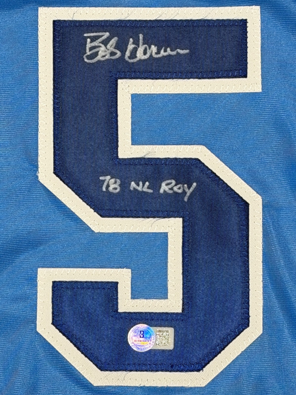 Bob Horner Signed Braves Custom Jersey w/ 78 NL ROY Beckett Witness BAS COA