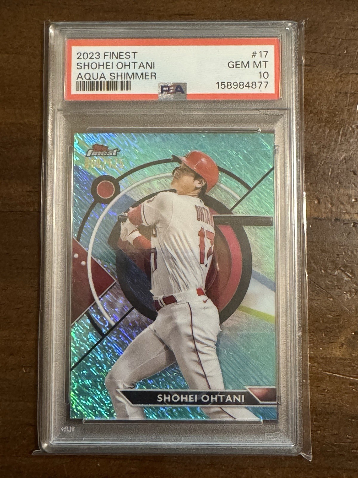 2023 Topps Finest – Shohei Ohtani #17 Aqua Shimmer Refractor /175 PSA 10 💎💎