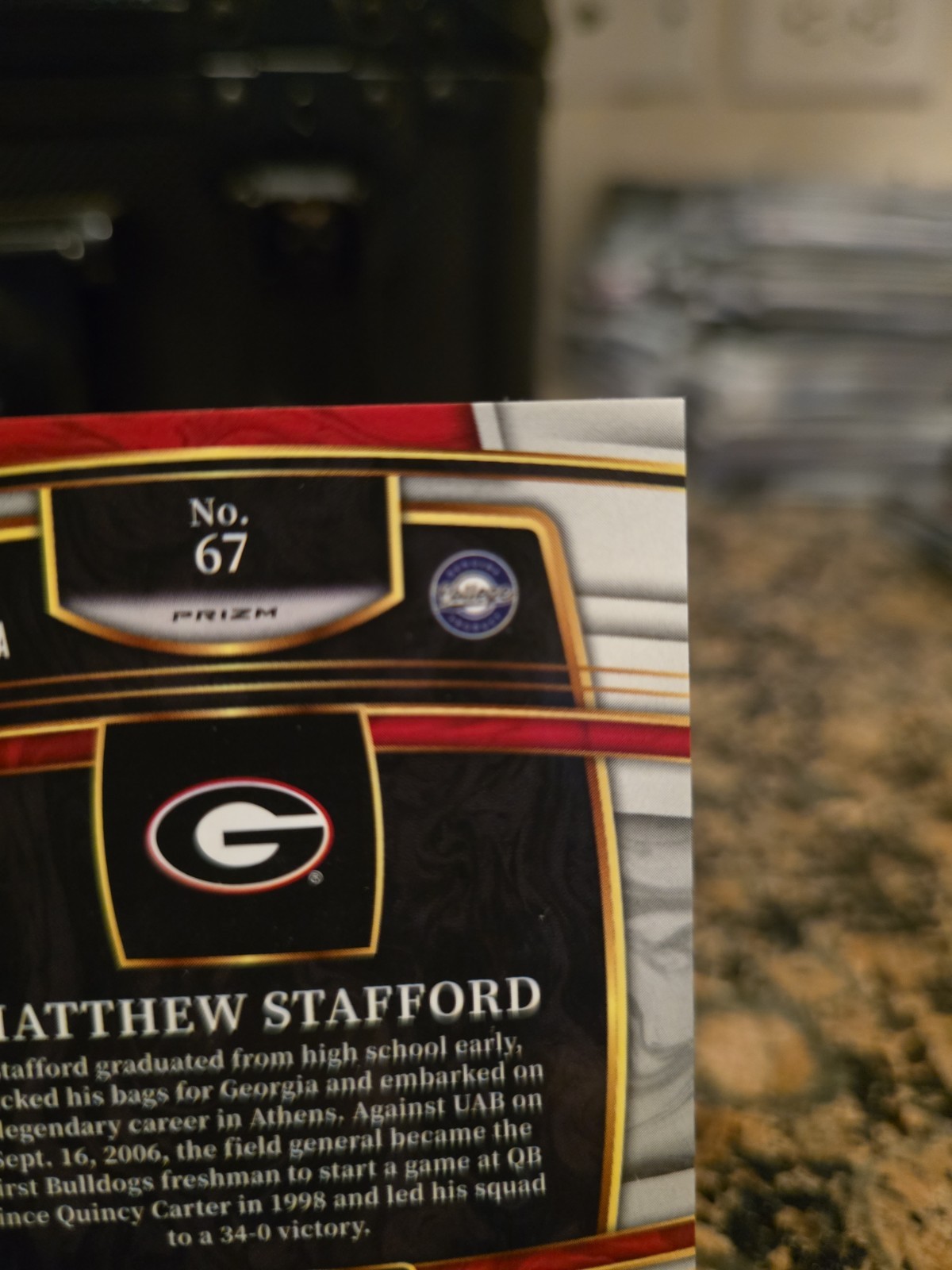 2022 Select Draft Picks Matthew Stafford Green & Pupler Squares Prizm 48/100