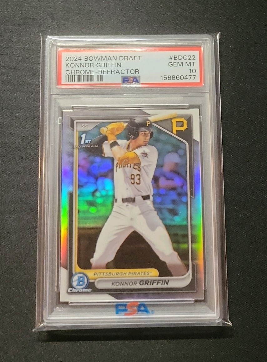💎 PSA 10 2024 BOWMAN DRAFT CHROME REFRACTOR #BDC22 KONNOR GRIFFIN