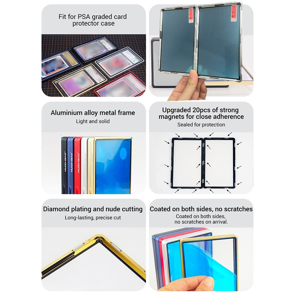 Magnetic Metal Slab Card Case Protector Bumper For PSA CGC CSG AGS Graded Cards