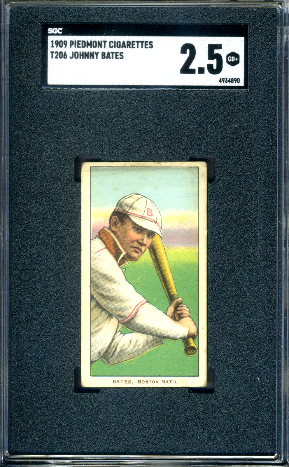 T206 Piedmont Johnny Bates SGC 2.5 GOOD+ *Boston Doves*