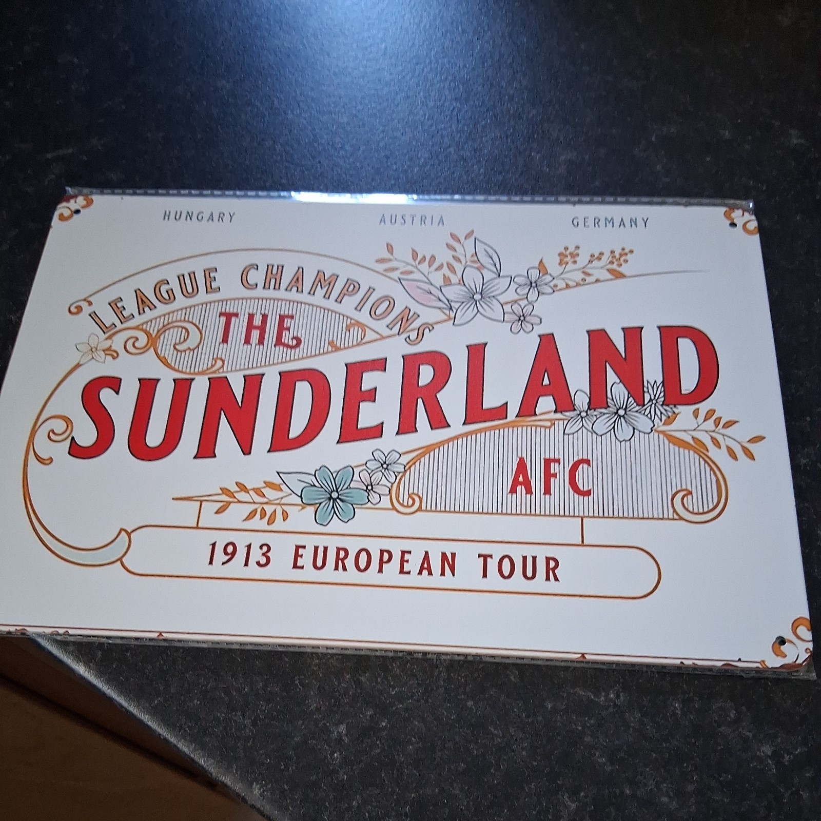 Sunderland afc tin sign 20cm x 30cm remember the days of glory in 1913