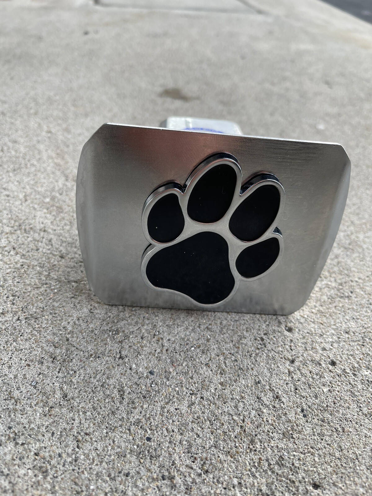 Paw Print Hitch Cover Solid Metal with Raised Chrome Metal Emblem 2″