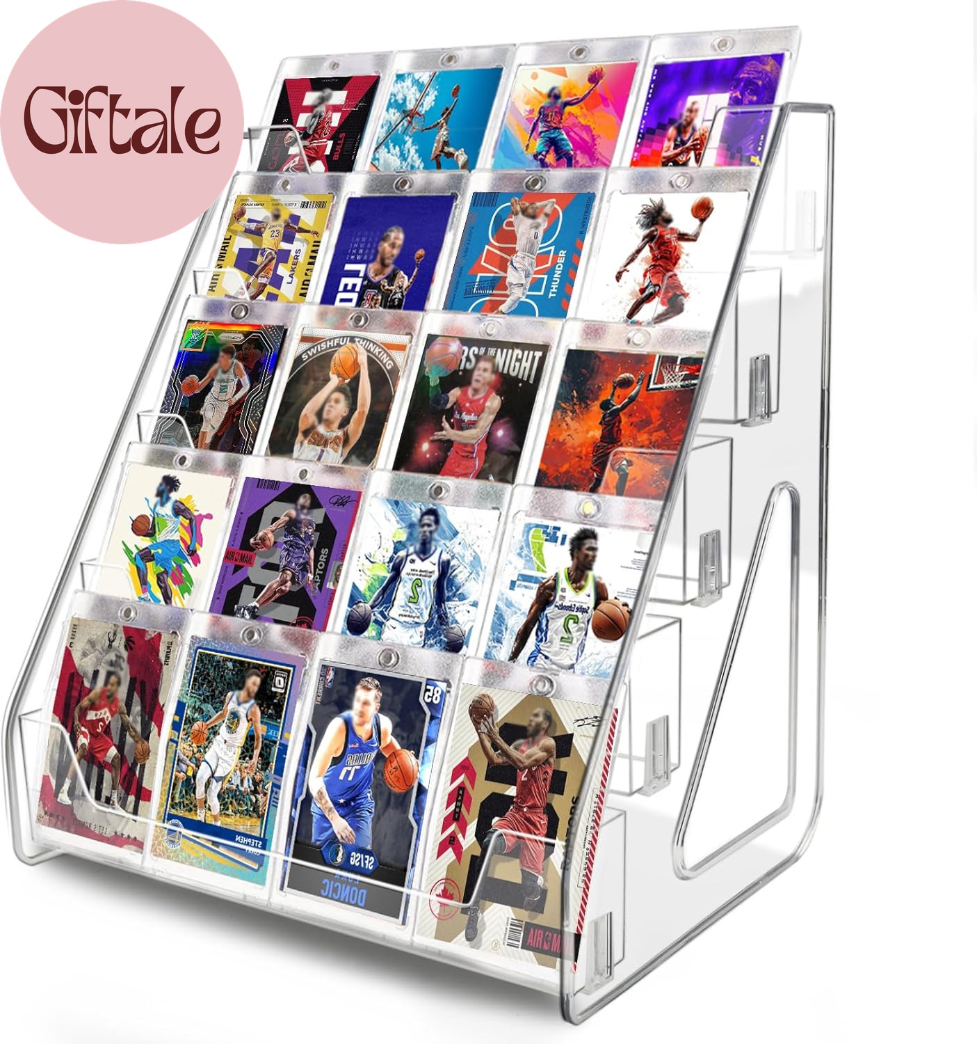 5 Tier Acrylic Card Display Stand，Baseball Basketball Trading Card Display Stand