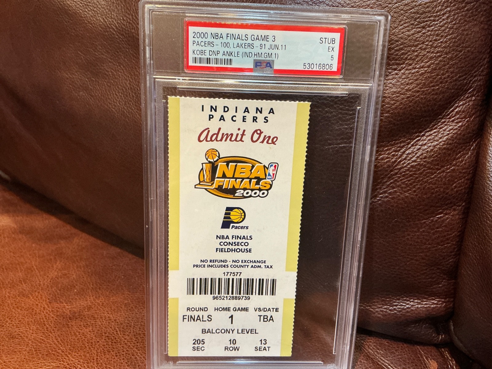 Psa 5 2000 NBA FINALS Game 3 Ticket Kobe Bryant Debut series Shaq Oneal Lakers