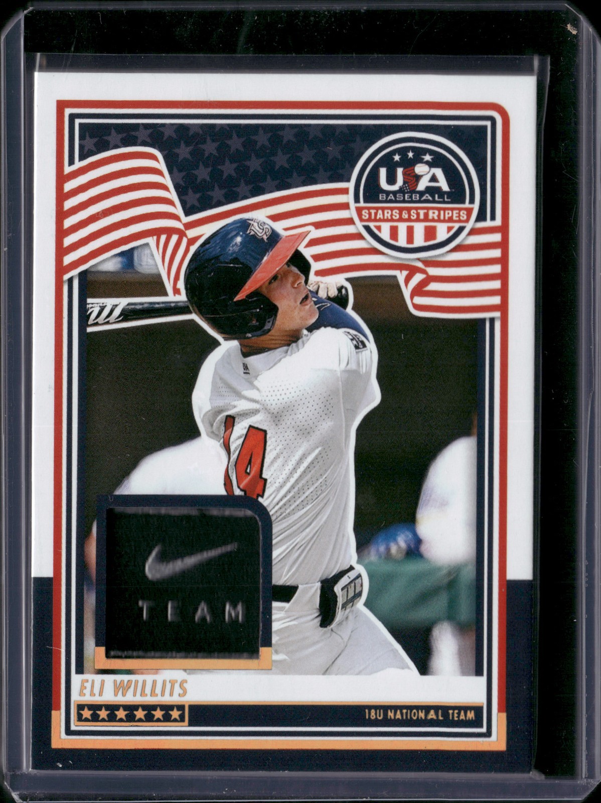 2025 Panini Stars & Stripes USA #USA-EW Eli Willits USA Nike Logo 1/1