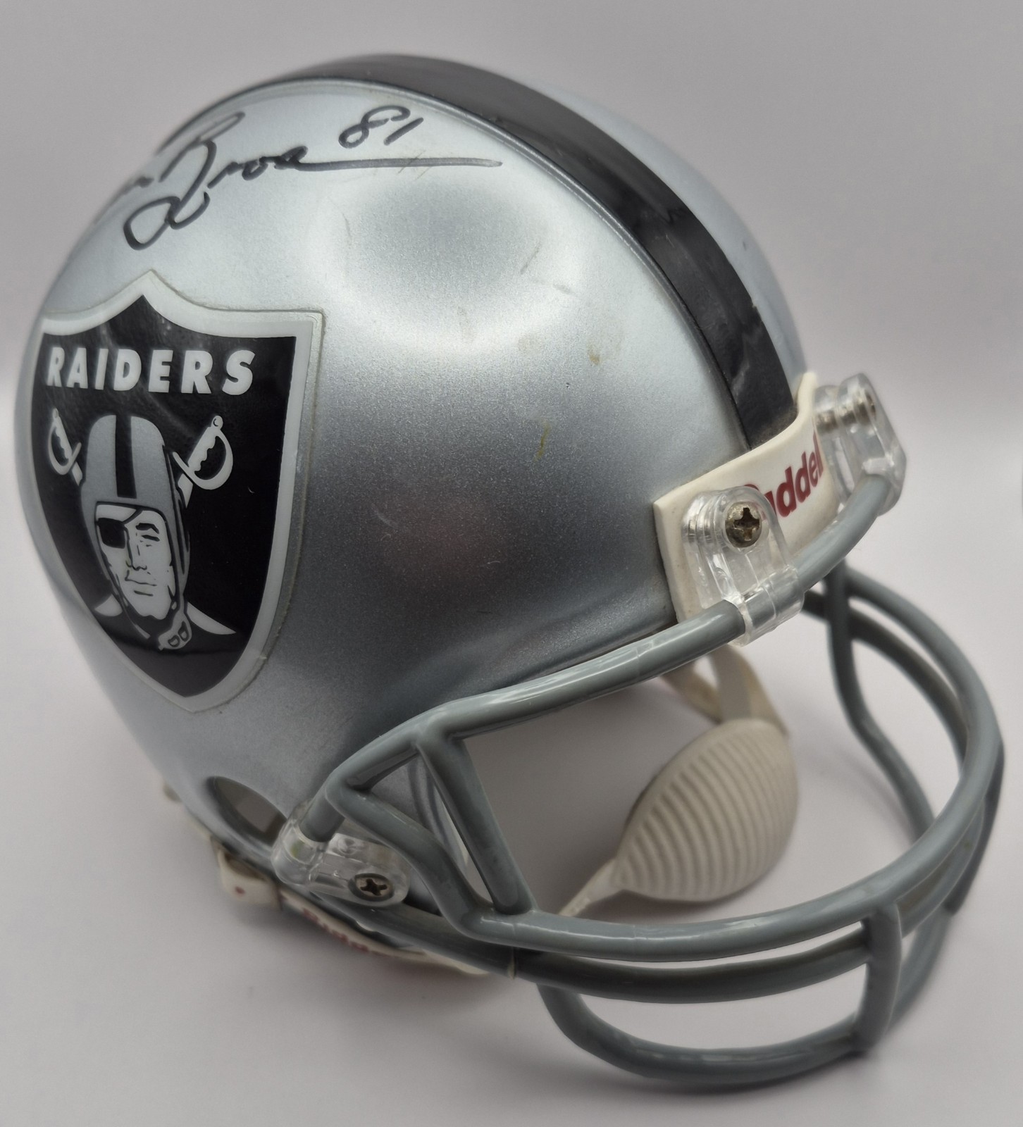 Oakland Raiders Tim Brown Signed Mini Helmet Riddell Autograghed