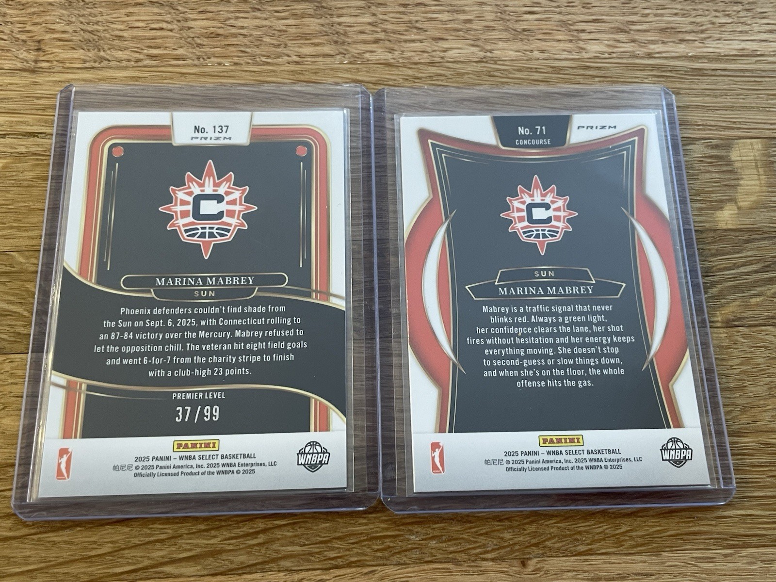 2025 Select Marina Mabrey Lot – Premier Level Pink /99 & Concourse Pink Flash