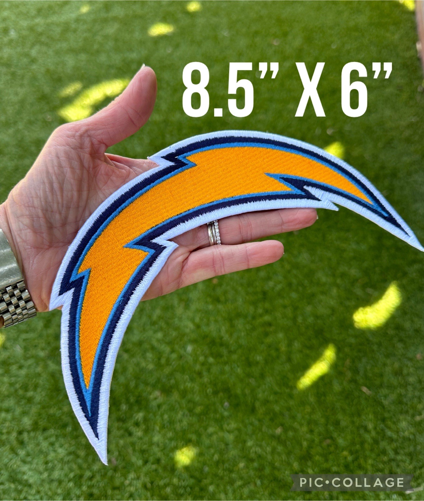 Los Angeles Chargers BIGGEST 8.5” Iron On Patch Embroidered US SELLER