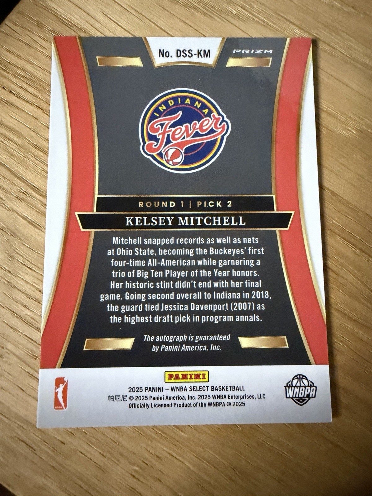 Kelsey Mitchell 2025 WNBA Select Draft Selections Auto Silver #DSS-KM Fever
