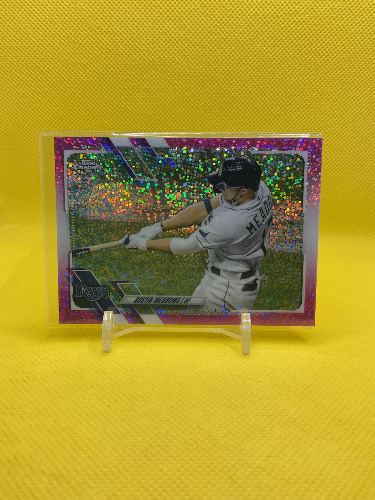 2021 Topps Chrome – Austin Meadows #45 Magenta Speckle Refractor /350