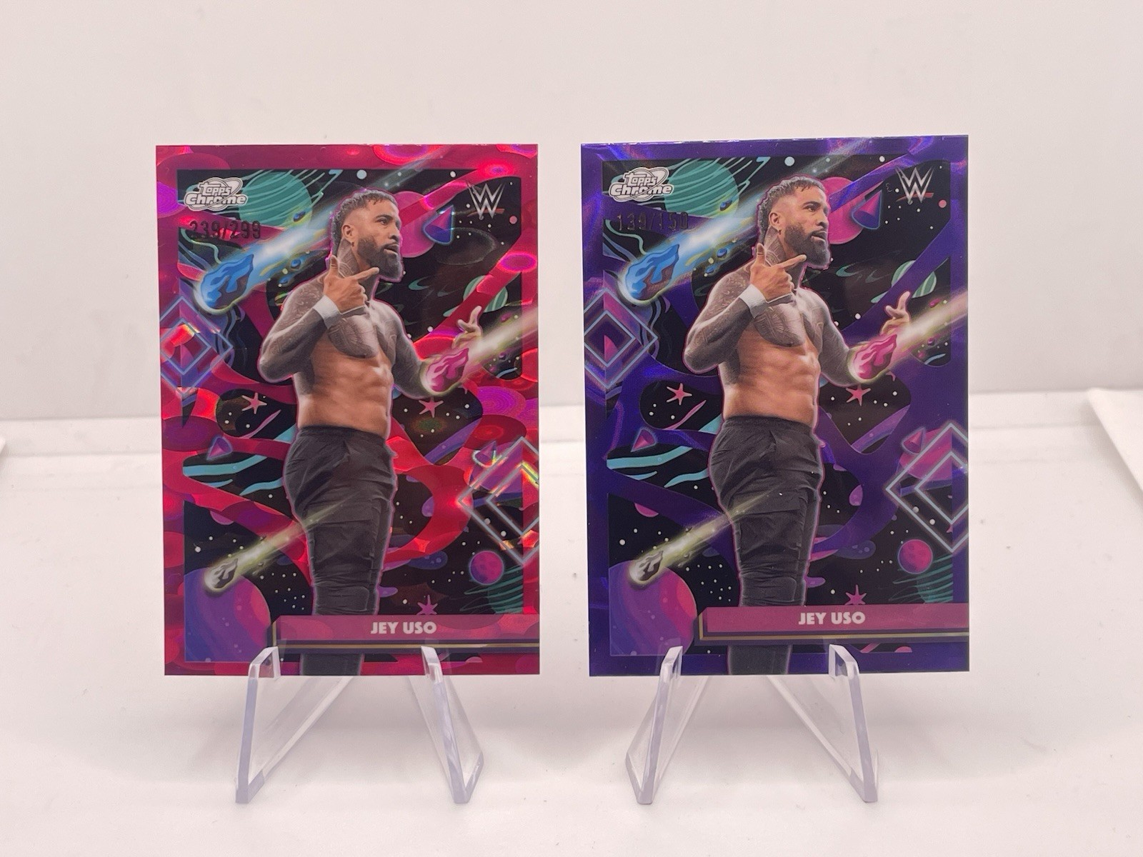 2026 Topps Cosmic Chrome WWE Jey Uso Purple /150 & Magenta /299 #12