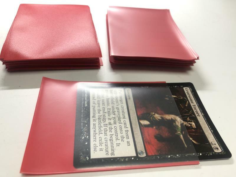 Lenayuyu 300pcs Red Deck Protector Standard MTG Card Sleeves 66x91mm Matte