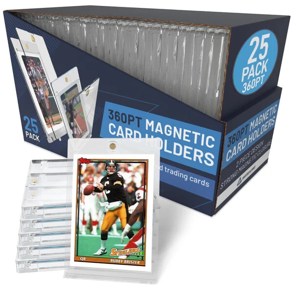 25 Premium Magnetic Card Holders 360PT Trading Card UV Protectors Ultra Clear