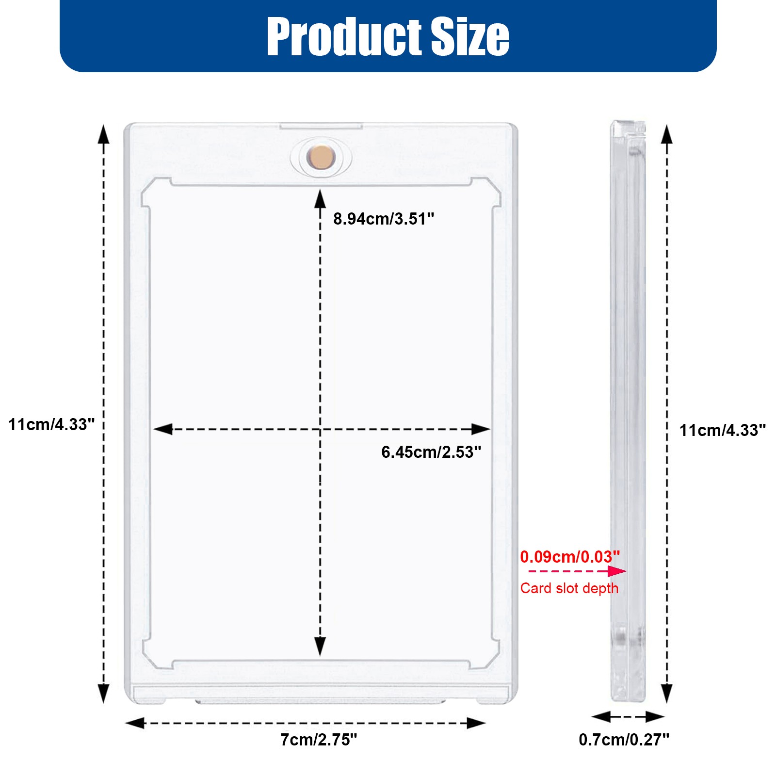 5PACK 35PT UV Protection Magnetic Trading Sports Card Holders and Display Stand