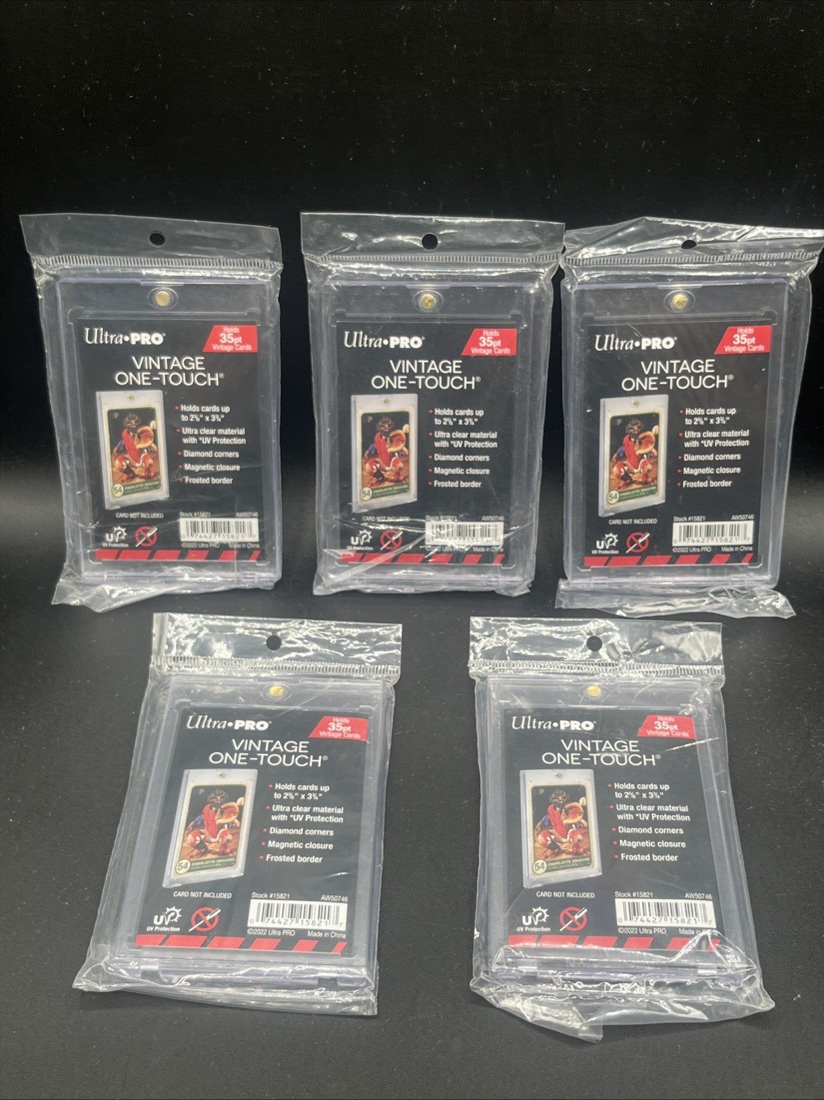 Ultra Pro VINTAGE One-Touch 35pt Point Magnetic Card Holder, Lot Of 5 New ✅