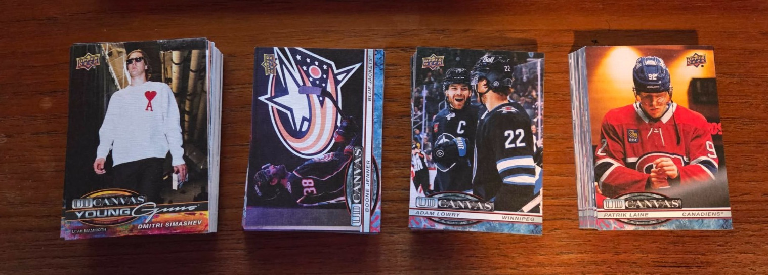 NHL Upper Deck 2025-26 series 1, 2, Extended, Canvas regular, Black & YG U-PICK