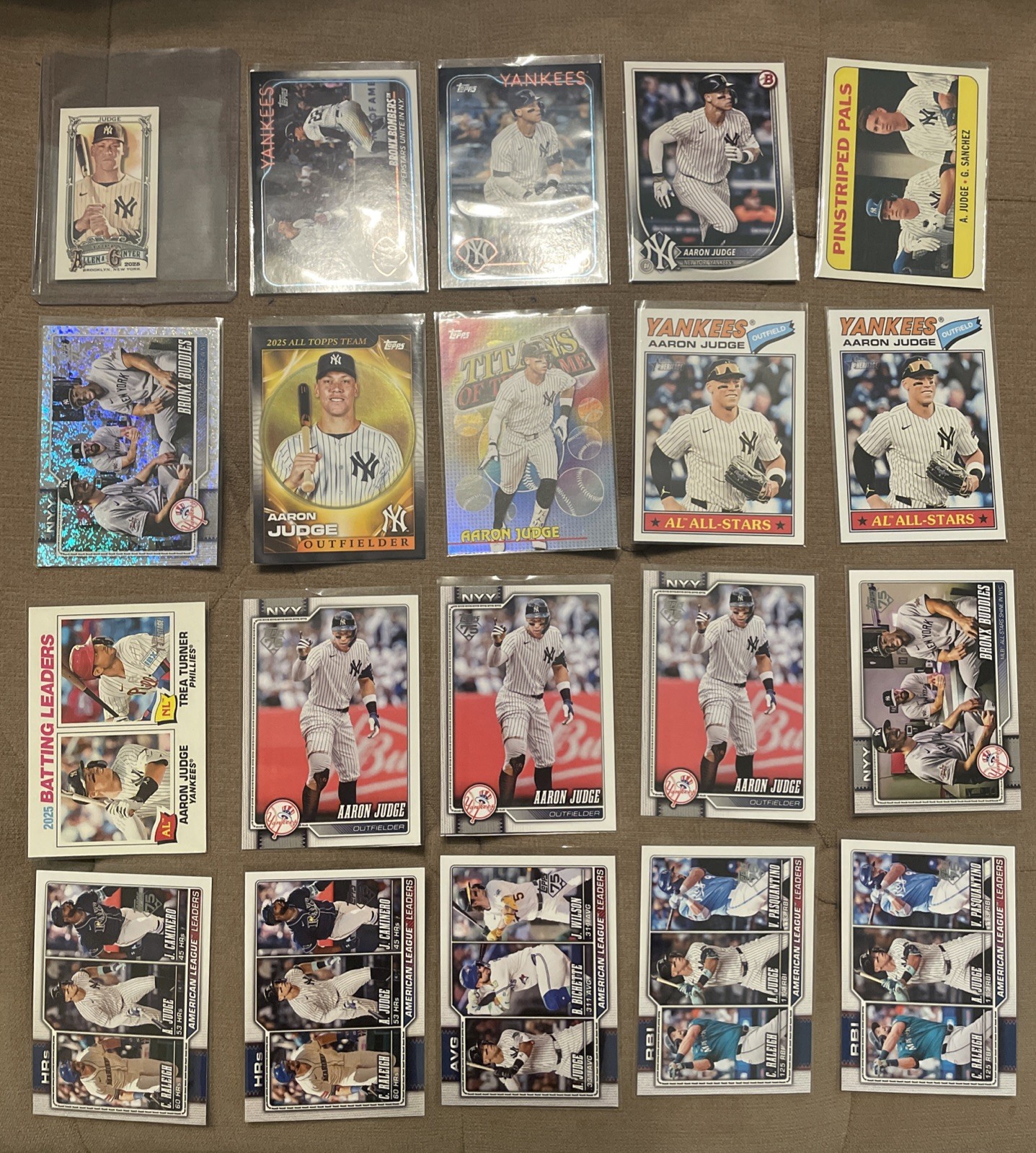 Aaron Judge 2018-2026 Topps 20 Card Lot NY Yankees Inserts & Parallels Included