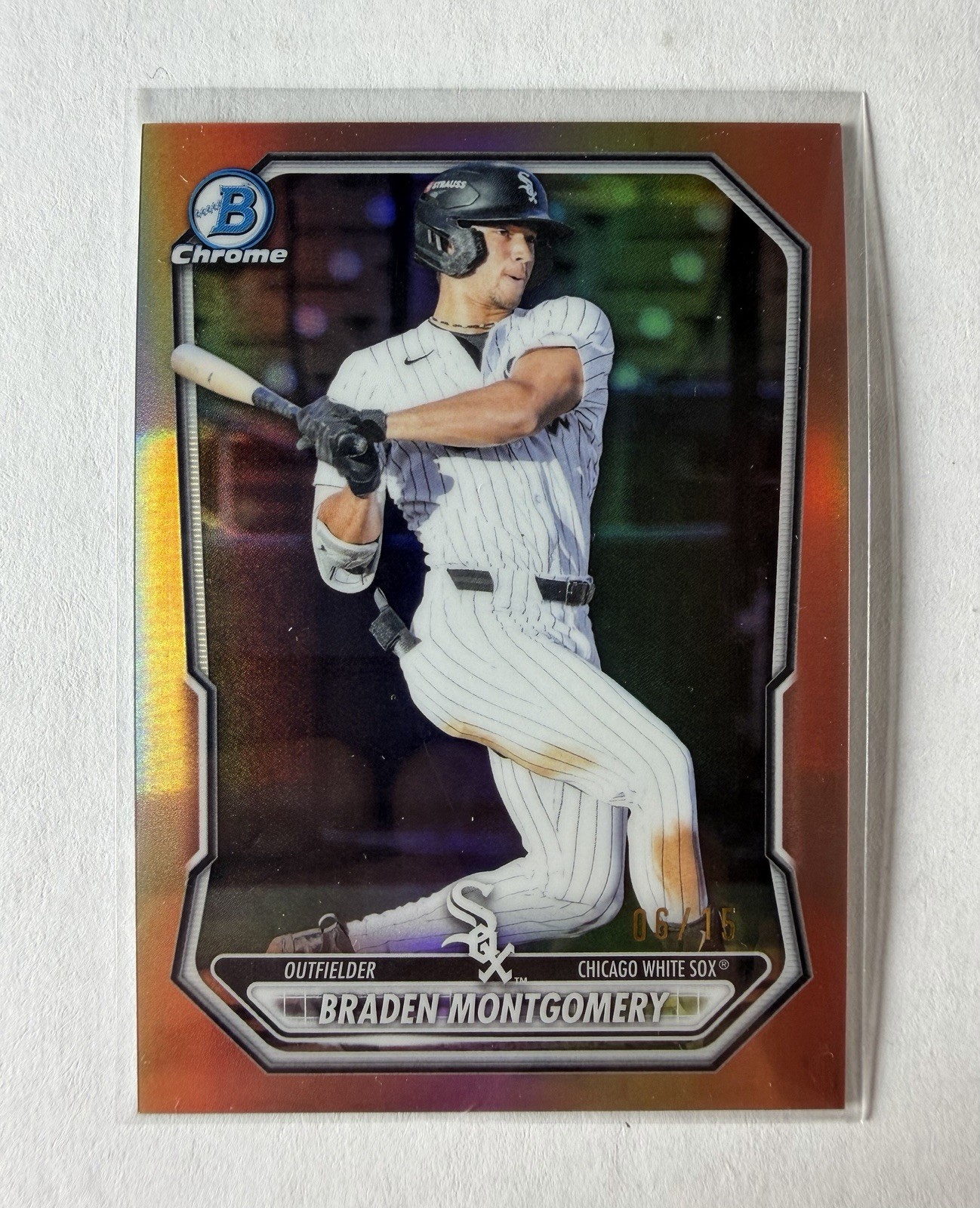 Braden Montgomery 2026 Bowman #BCP-53 Rose Gold Refractor/15 White Sox