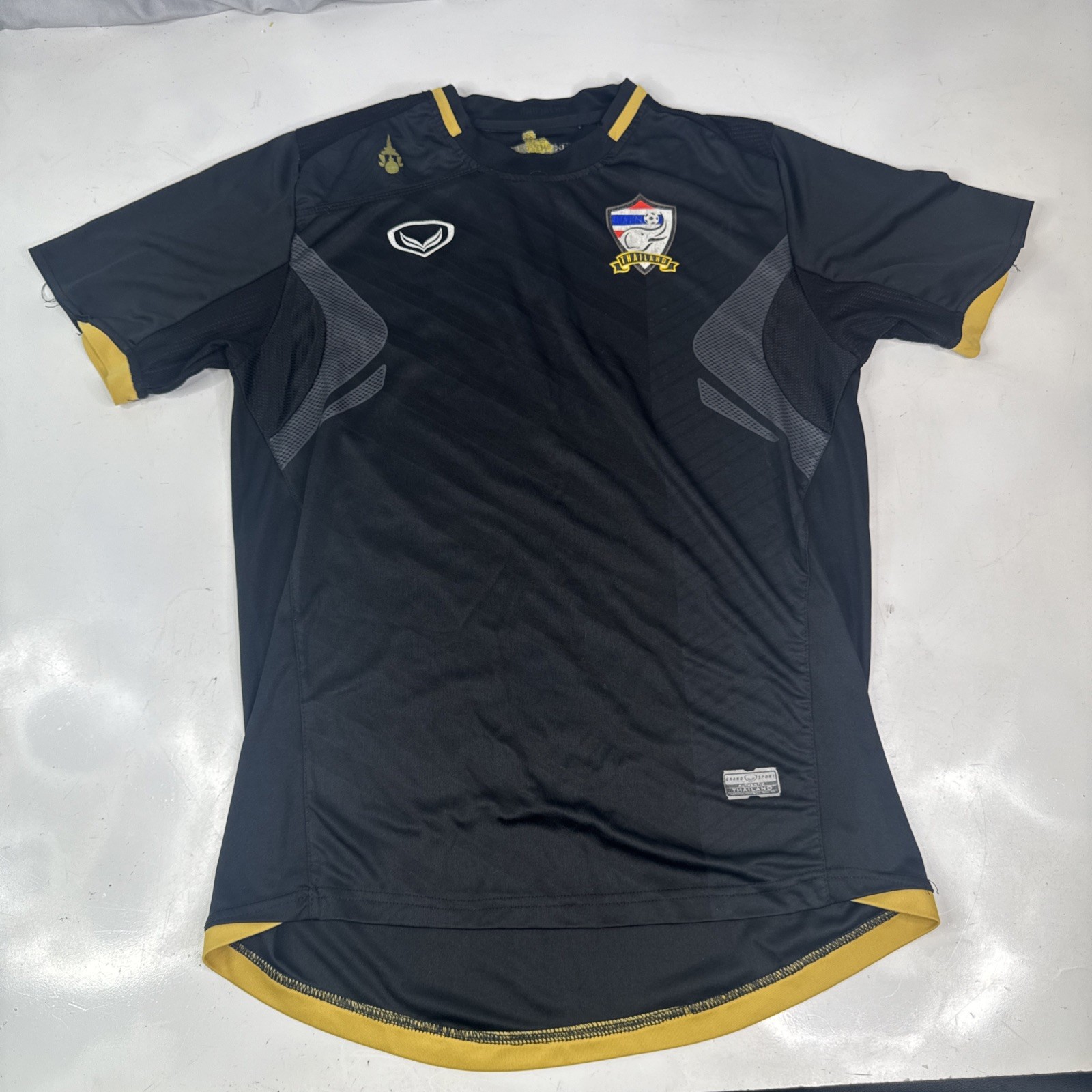 Thailand National Soccer Team Jersey Grand Sport Authentic Black Size XL
