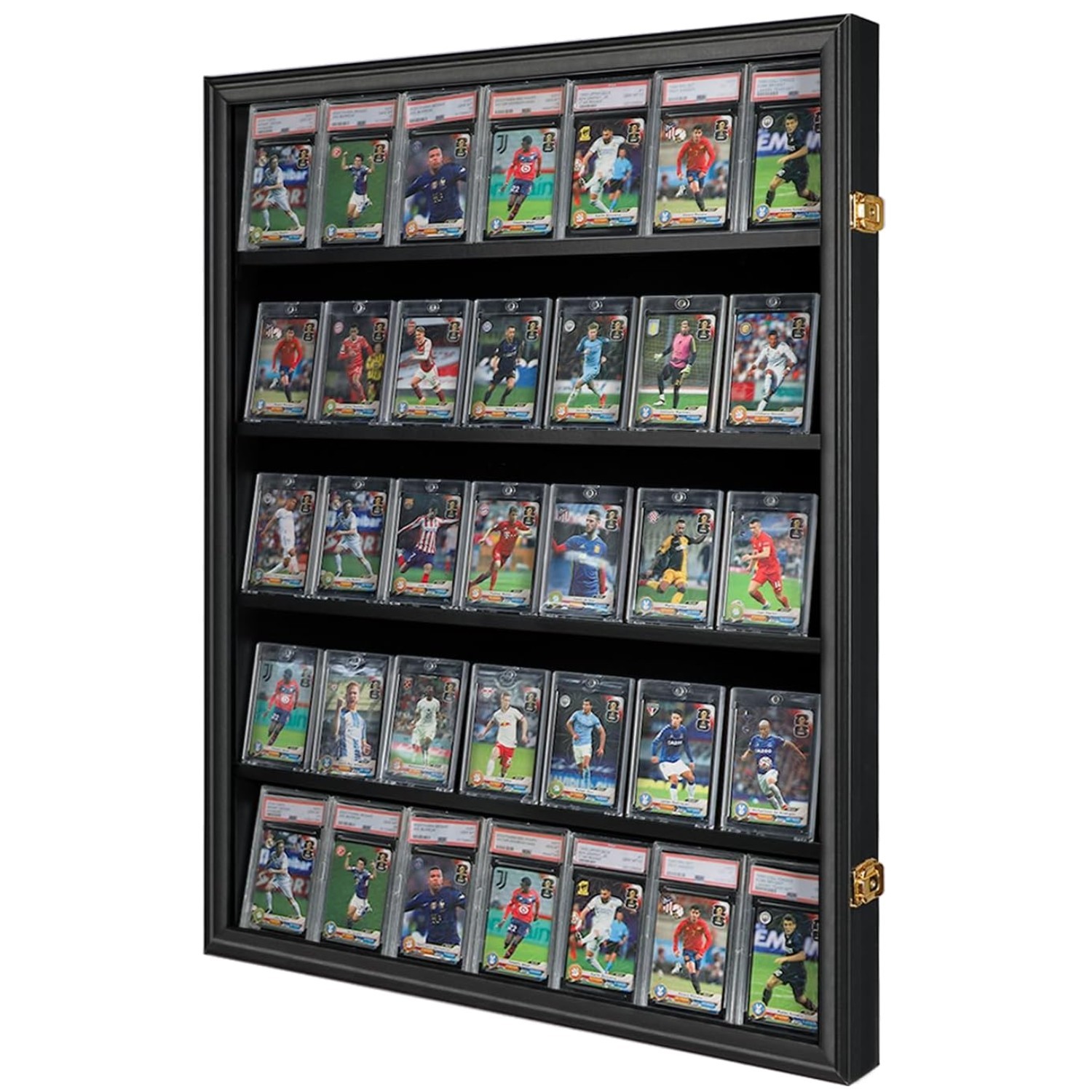 Elegant Black 35-Card Display Case with UV Protection for Your Collectibles